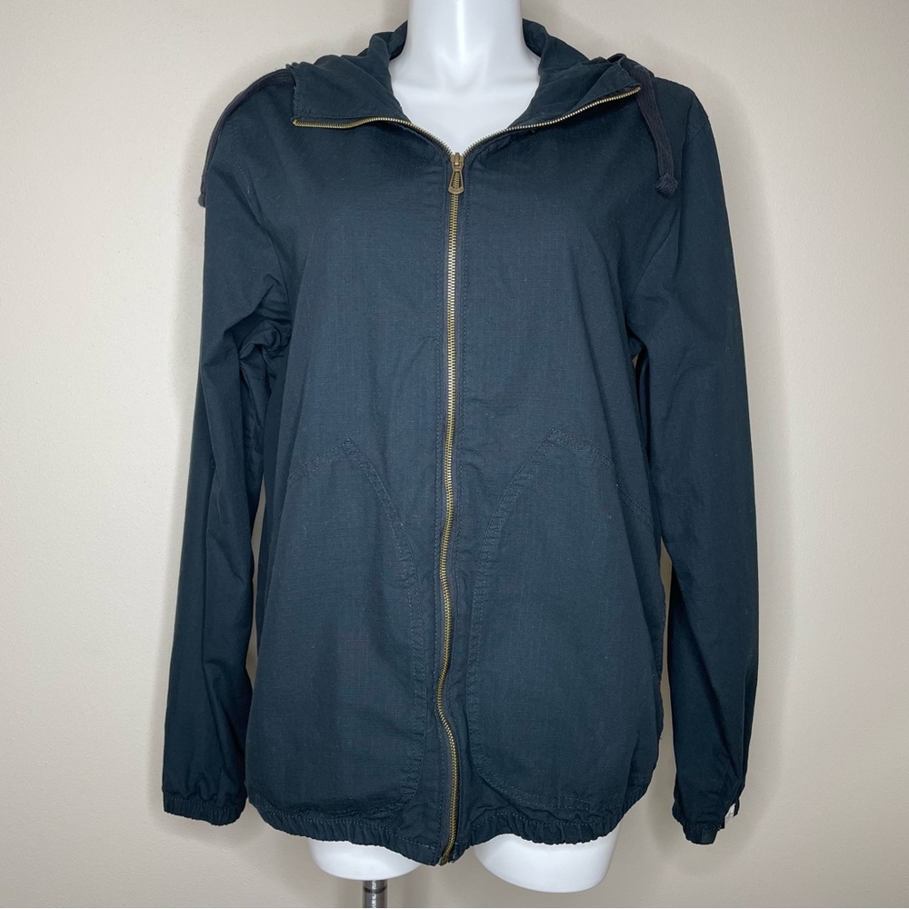 Pull&Bear Dark Charcoal Hooded Lightweight Utility Jacket